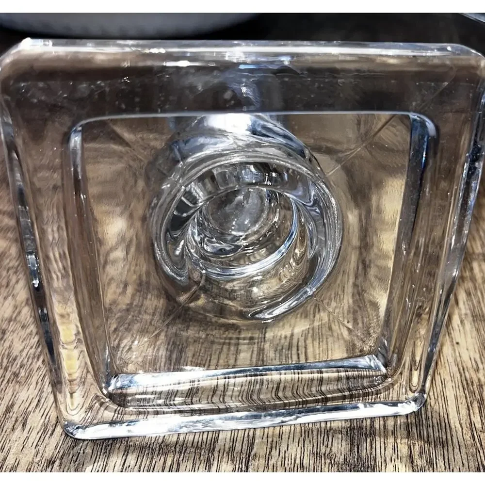 Vintage Twisted Stem Elegant Clear Glass Candle Holder 6.25 Inches Height